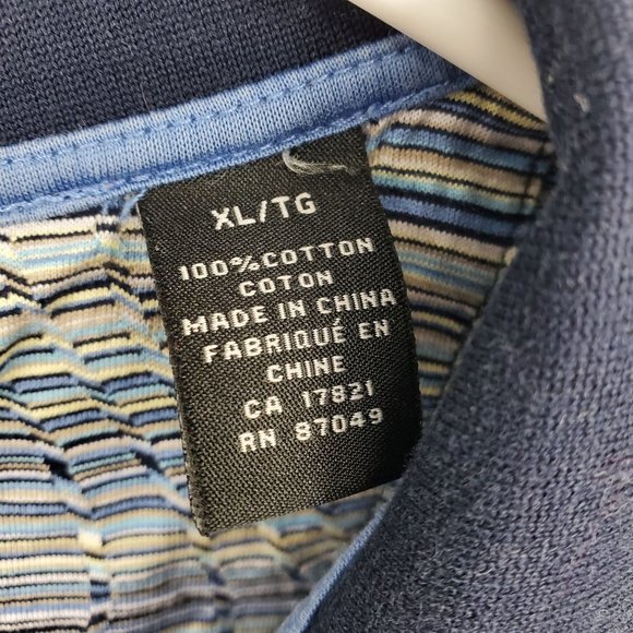 Reel Double Mercerized Wavy Geometric Golf Short Sleeve Polo Shirt XL - Picture 7 of 10